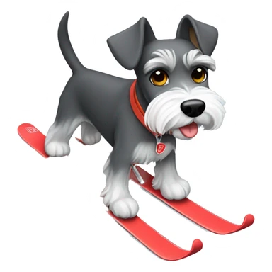 Miniature schnauzer skiing  sticker