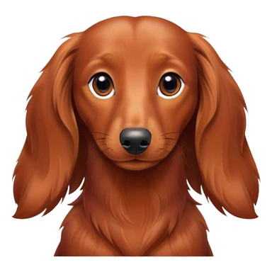 A long haired red Brown dachshund sticker