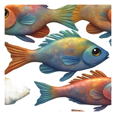 Van Gough style fish sticker