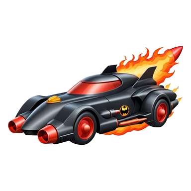 ROCKET IN FIRE BATMOBILE sticker