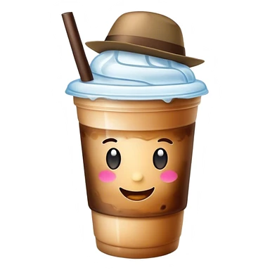ice coffee with hat sticker