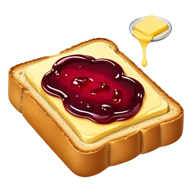 2 slices with pice of butter and jam on top  sticker