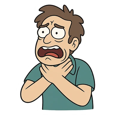 flat toon style hands at throat sticker