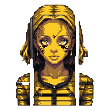 gold girl in jail cell sticker