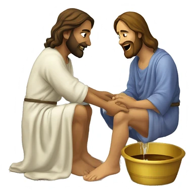 Jesus washes his disciple feet  sticker
