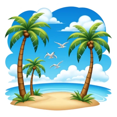 sunny sky photo with palm trees sticker