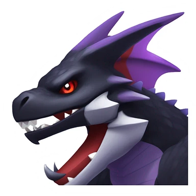 Black Cool Edgy Nargacuga-Garchomp-Noivern Fakémon  with White and Red and purple and black Edgy markings sticker
