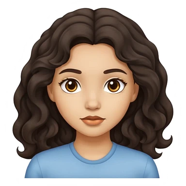 light skinned girl with dark wavy hair sticker