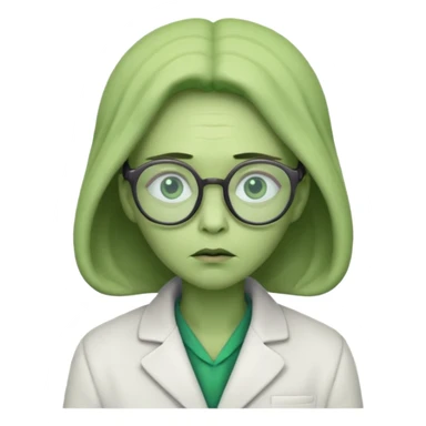 alien, glasses, white coat, sleepy sticker