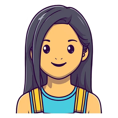 girl with straight  hair. and braces sticker