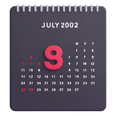 July 2025 calendar sticker