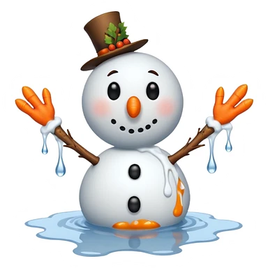 melting snowman sticker