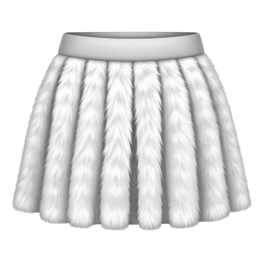 super realistic white fur mini skirt isolated sticker