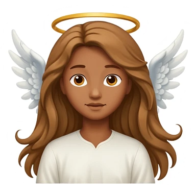 angel with brown skin, long hair sticker