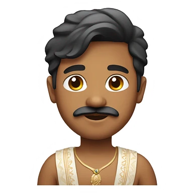 chubby handsome white indian boy with little beard and mustache  sticker