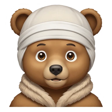 Сделай лицо медведя в белой дюраге sticker