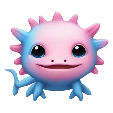 Pink and blue axolotl sticker