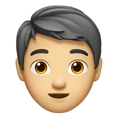 Asian with hard part in hair sticker