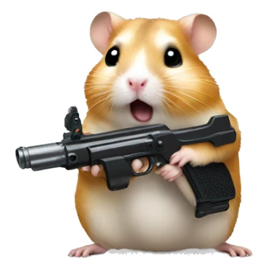 hamster with gun sticker