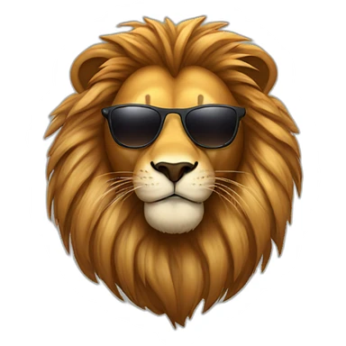 A handsome lion wearing sunglasses sticker