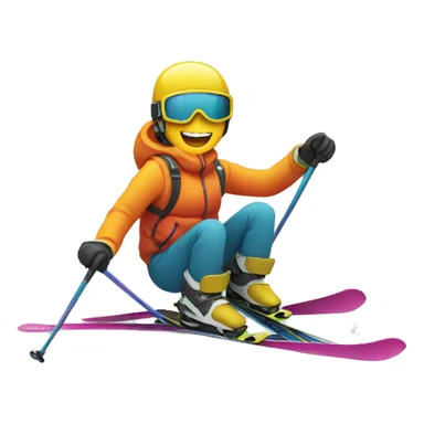 Ski on snow sticker
