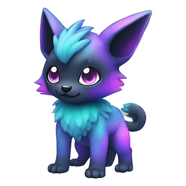 Cute cool black nebula green blue purple pink animal hybrid Fakemon full body sticker