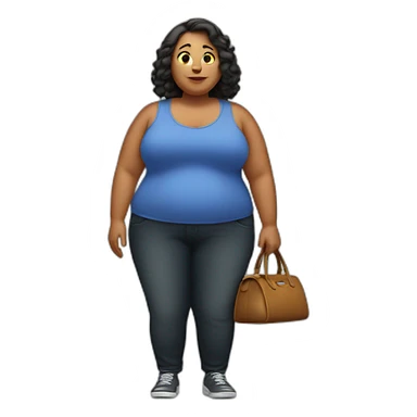 Obese woman sticker