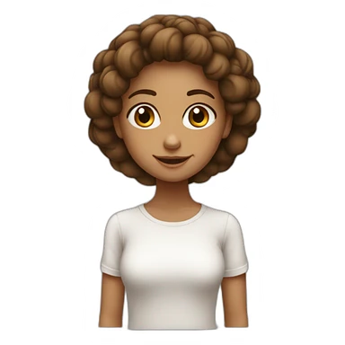 Menina branca com olhos grandes e cabelo liso marrom sticker