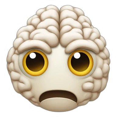 A funny brain with eyes sticker