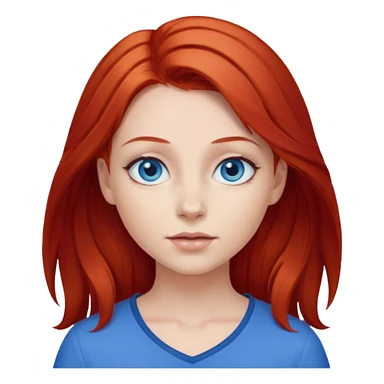 Girl with red hair and blue yes sticker