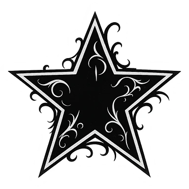 goth black white star  , remove background  sticker