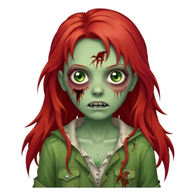 Zombie girl franja ruiva cabelo comprido  sticker