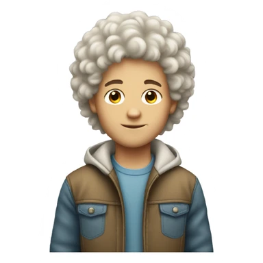 White boy with fluffy hair sticker