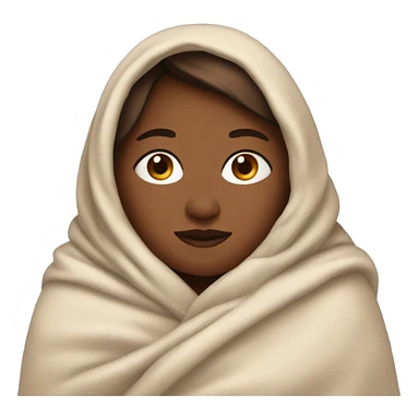 Brown skin woman snuggles in blanket  sticker