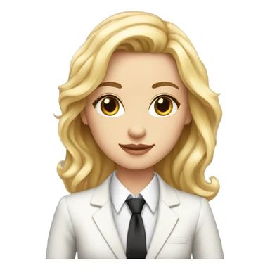 confident white girl in formal suit sticker