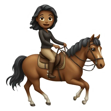 Girl  riding a horse sticker