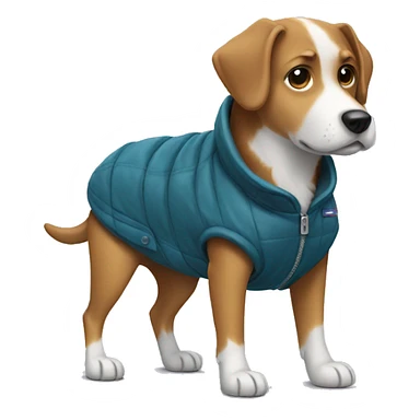 a dog wearing jacket sticker