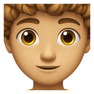 niño pelo castaño ojos marrones y un mechon rubio sticker