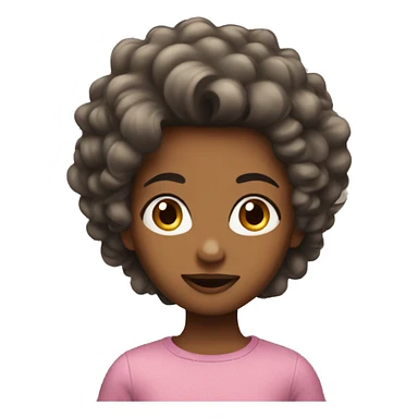 gril with cruly hair sticker