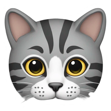 grey cat with stripes male sticker