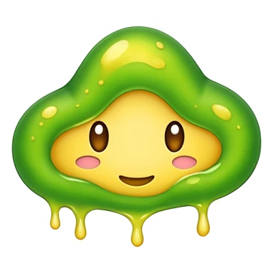 slimy yellow-green stain sticker