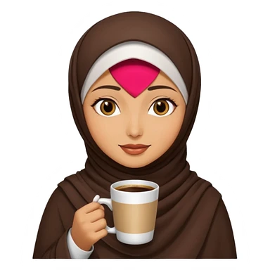 Hijab women with coffe  sticker