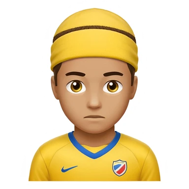soccer winger with sweatband, yellow color. sticker
