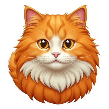 Orange fluffy cat sticker