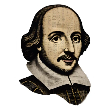 Shakespeare made of newspaper cuttings 420 roses flowers sticker