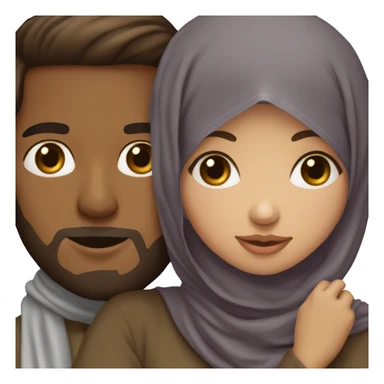 hijabi girl kissing brown boy sticker