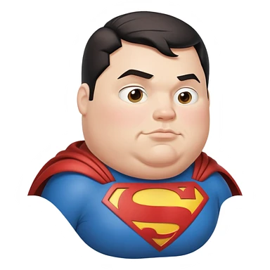 A fat super man sticker