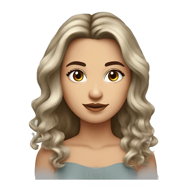 Mujer de piel blanca con pelo lacio a la altura de los hombros , su pelo color sea balayage. De ojos marrones  sticker