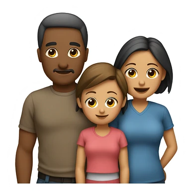 familia de papa, mama y tres niños sticker