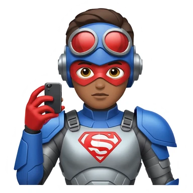 Un photographe high tech du futur, avec du matériel, une armure de terrain à la super héro. sticker